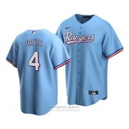 Camiseta Beisbol Hombre Texas Rangers Khris Davis Replica Alterno Azul