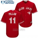 Camiseta Beisbol Hombre Toronto Blue Jays 11 Kevin Pillar Rojo 2017 Cool Base