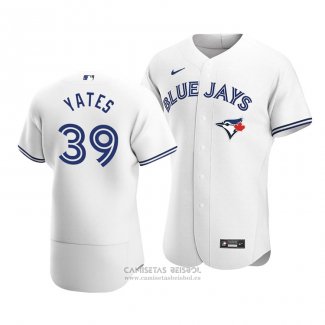 Camiseta Beisbol Hombre Toronto Blue Jays Kirby Yates Autentico Primera Blanco