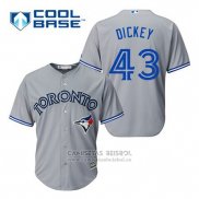 Camiseta Beisbol Hombre Toronto Blue Jays R.a. Dickey 43 Gris Cool Base