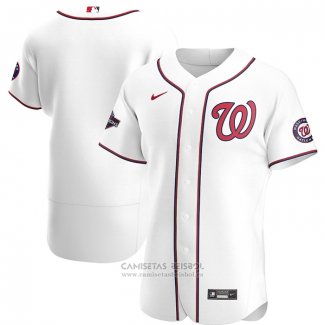 Camiseta Beisbol Hombre Washington Nationals 2019 World Series Champions Primera Autentico Blanco