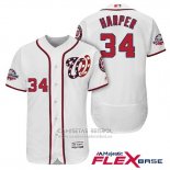 Camiseta Beisbol Hombre Washington Nationals Bryce Harper Blanco 2018 All Star Primera Alterno Flex Base
