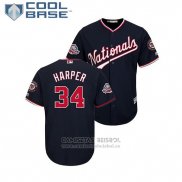Camiseta Beisbol Hombre Washington Nationals Bryce Harper Cool Base Alterno Replica Azul