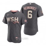 Camiseta Beisbol Hombre Washington Nationals Cesar Hernandez 2022 City Connect Autentico Gris