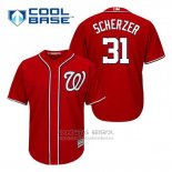 Camiseta Beisbol Hombre Washington Nationals Max Scherzer 31 Rojo Alterno Cool Base