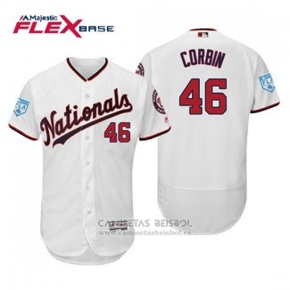 Camiseta Beisbol Hombre Washington Nationals Patrick Corbin Flex Base Entrenamiento de Primavera 2019 Blanco