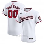 Camiseta Beisbol Hombre Washington Nationals Primera Elite Personalizada Blanco