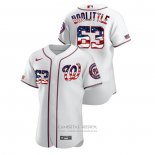 Camiseta Beisbol Hombre Washington Nationals Sean Doolittle 2020 Stars & Stripes 4th of July Blanco
