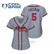 Camiseta Beisbol Mujer Atlanta Braves Freddie Freeman Cool Base Road 2019 Gris