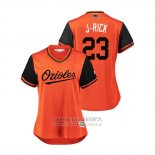 Camiseta Beisbol Mujer Baltimore Orioles Joey Rickard 2018 LLWS Players Weekend J Rick Orange