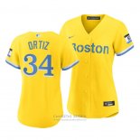 Camiseta Beisbol Mujer Boston Red Sox David Ortiz 2021 City Connect Replica Oro