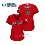 Camiseta Beisbol Mujer Cleveland Indians Jose Ramirez 2019 All Star Patch Cool Base Rojo