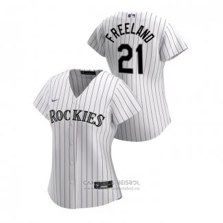 Camiseta Beisbol Mujer Colorado Rockies Kyle Freeland 2020 Replica Primera Blanco