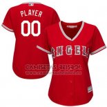 Camiseta Beisbol Mujer Los Angeles Angels Personalizada Rojo