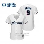 Camiseta Beisbol Mujer Miami Marlins Lewis Brinson Cool Base Primera 2019 Blanco