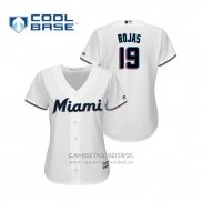 Camiseta Beisbol Mujer Miami Marlins Miguel Rojas Cool Base Primera 2019 Blanco