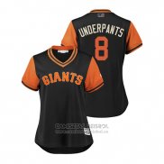 Camiseta Beisbol Mujer San Francisco Giants Hunter Pence 2018 LLWS Players Weekend Underpants Negro