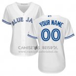 Camiseta Beisbol Mujer Tampa Bay Rays Personalizada Blanco