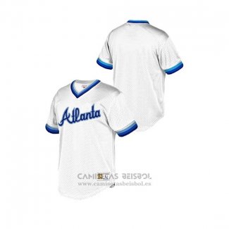 Camiseta Beisbol Nino Atlanta Braves Cooperstown Collection Mesh Wordmark V-Neck Blanco