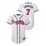 Camiseta Beisbol Nino Atlanta Braves Dansby Swanson Replica Primera Blanco