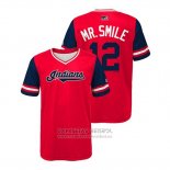 Camiseta Beisbol Nino Cleveland Indians Francisco Lindor 2018 LLWS Players Weekend Mr. Smile Rojo