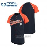 Camiseta Beisbol Nino Detroit Tigers Personalizada Stitches Azul Naranja