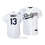 Camiseta Beisbol Nino Los Angeles Dodgers Max Muncy 2021 Gold Program Replica Blanco