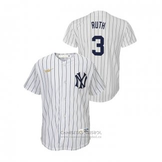 Camiseta Beisbol Nino New York Yankees Babe Ruth Cooperstown Collection Primera Blanco