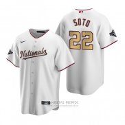 Camiseta Beisbol Nino Washington Nationals Juan Soto 2020 Gold Program Replica Blanco