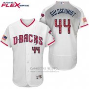 Camiseta Beisbol Hombre Arizona Diamondbacks 2017 Estrellas y Rayas 44 Paul Goldschmidt Blanco Flex Base