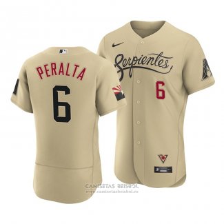 Camiseta Beisbol Hombre Arizona Diamondbacks David Peralta 2021 City Connect Autentico Oro