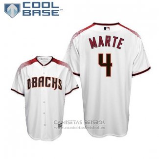 Camiseta Beisbol Hombre Arizona Diamondbacks Ketel Marte Cool Base Primera Blanco