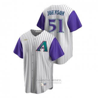 Camiseta Beisbol Hombre Arizona Diamondbacks Randy Johnson Cooperstown Collection Alterno Crema Violeta