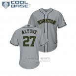 Camiseta Beisbol Hombre Astros Jose Altuve 2018 Dia de los Caidos Cool Base Gris