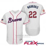 Camiseta Beisbol Hombre Atlanta Braves 2017 Estrellas y Rayas 22 Nick Markakis Blanco Flex Base