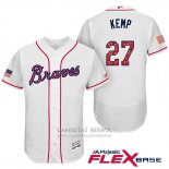 Camiseta Beisbol Hombre Atlanta Braves 2017 Estrellas y Rayas 27 Matt Kemp Blanco Flex Base