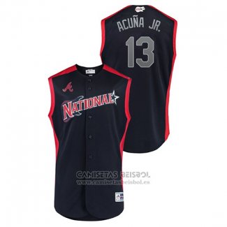 Camiseta Beisbol Hombre Atlanta Braves 2019 All Star Workout National League Ronald Acuna Jr. Azul