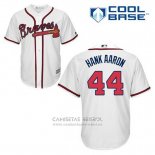 Camiseta Beisbol Hombre Atlanta Braves 44 Hank Aaron Blanco Primera Cool Base