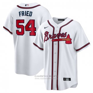 Camiseta Beisbol Hombre Atlanta Braves Max Fried Replica Primera Blanco