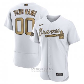 Camiseta Beisbol Hombre Atlanta Braves Personalizada 2022 All Star Autentico Blanco