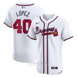 Camiseta Beisbol Hombre Atlanta Braves Reynaldo Lopez Primera Elite Blanco