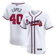 Camiseta Beisbol Hombre Atlanta Braves Reynaldo Lopez Primera Elite Blanco