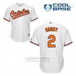 Camiseta Beisbol Hombre Baltimore Orioles 2 J.j. Hardy Blanco Primera Cool Base