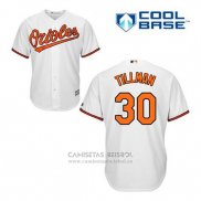 Camiseta Beisbol Hombre Baltimore Orioles 30 Chris Tillman Blanco Primera Cool Base