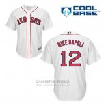 Camiseta Beisbol Hombre Boston Red Sox 12 Mike Napoli Blanco Primera Cool Base