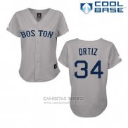 Camiseta Beisbol Hombre Boston Red Sox 34 David Ortiz Gris Cool Base