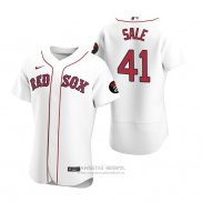 Camiseta Beisbol Hombre Boston Red Sox Chris Sale Autentico Blanco2