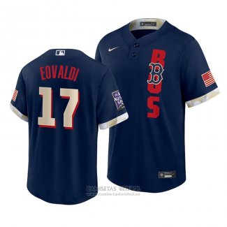 Camiseta Beisbol Hombre Boston Red Sox Nathan Eovaldi 2021 All Star Replica Azul