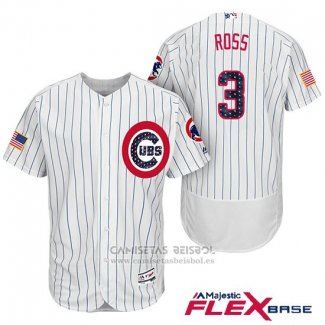 Camiseta Beisbol Hombre Chicago Cubs 2017 Estrellas y Rayas Cubs 3 David Ross Blanco Flex Base