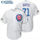 Camiseta Beisbol Hombre Chicago Cubs 2017 Postemporada 71 Wade Davis Blanco Cool Base